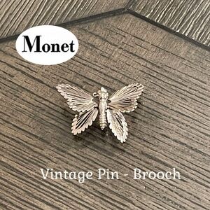 Vintage MONET Dainty Wire Wrapped Butterfly Brooch